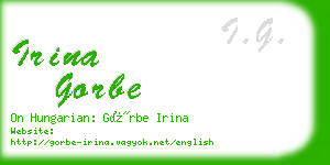 irina gorbe business card